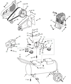 Page A Diagram and Parts List for VT627803 2003 Campbell Hausfeld Compressor